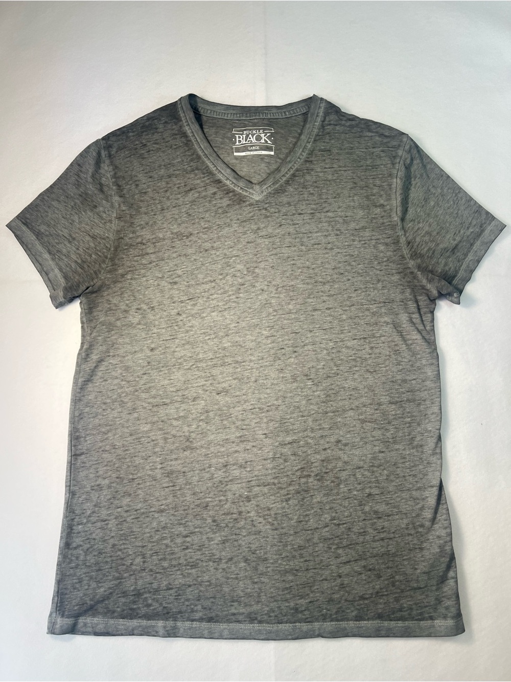 Buckle Black T Shirt Men’s L Gray V Neck Burnout Minimalist Streetwear Casual